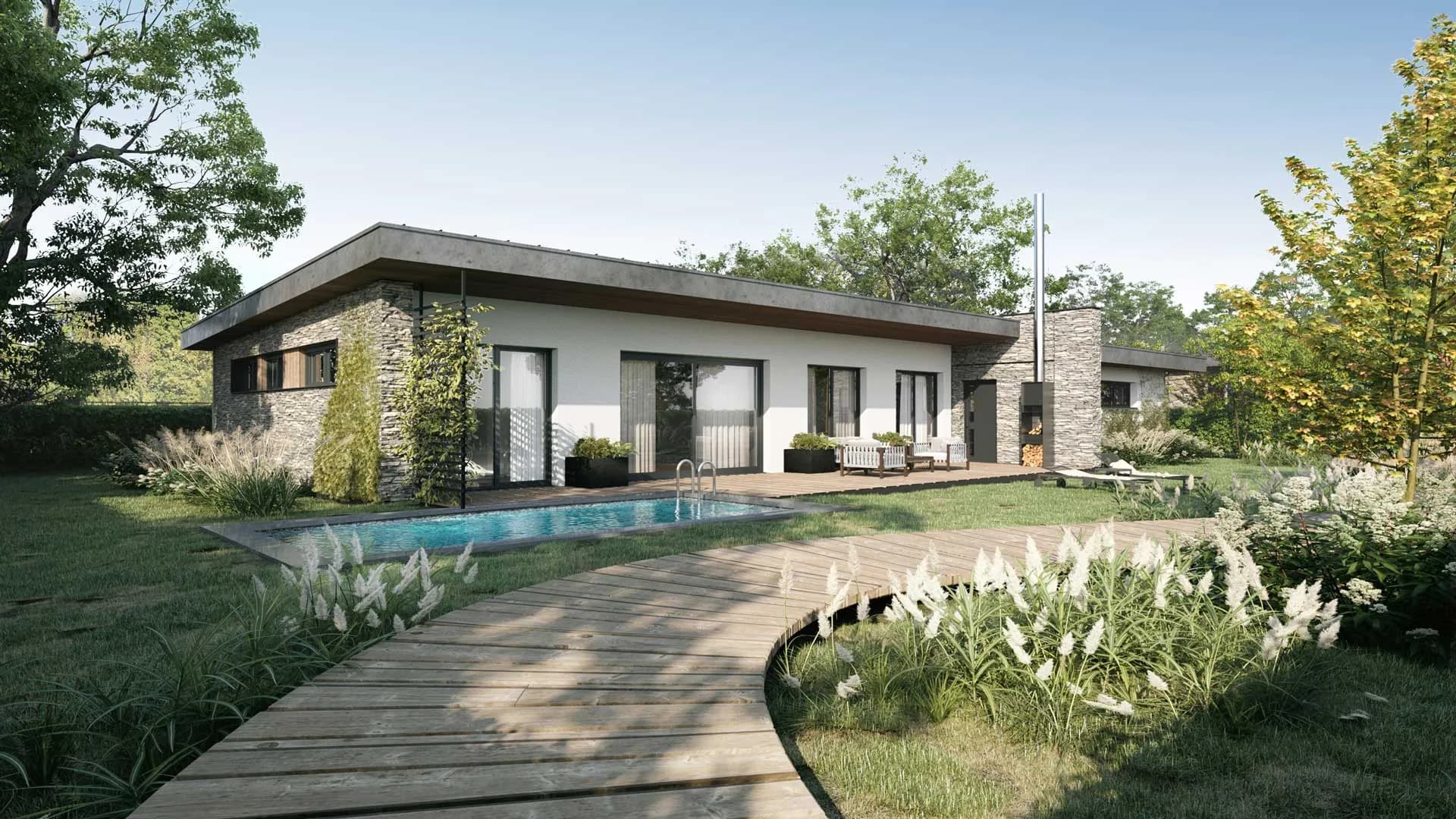 Studie RD Bungalov — vizualizace