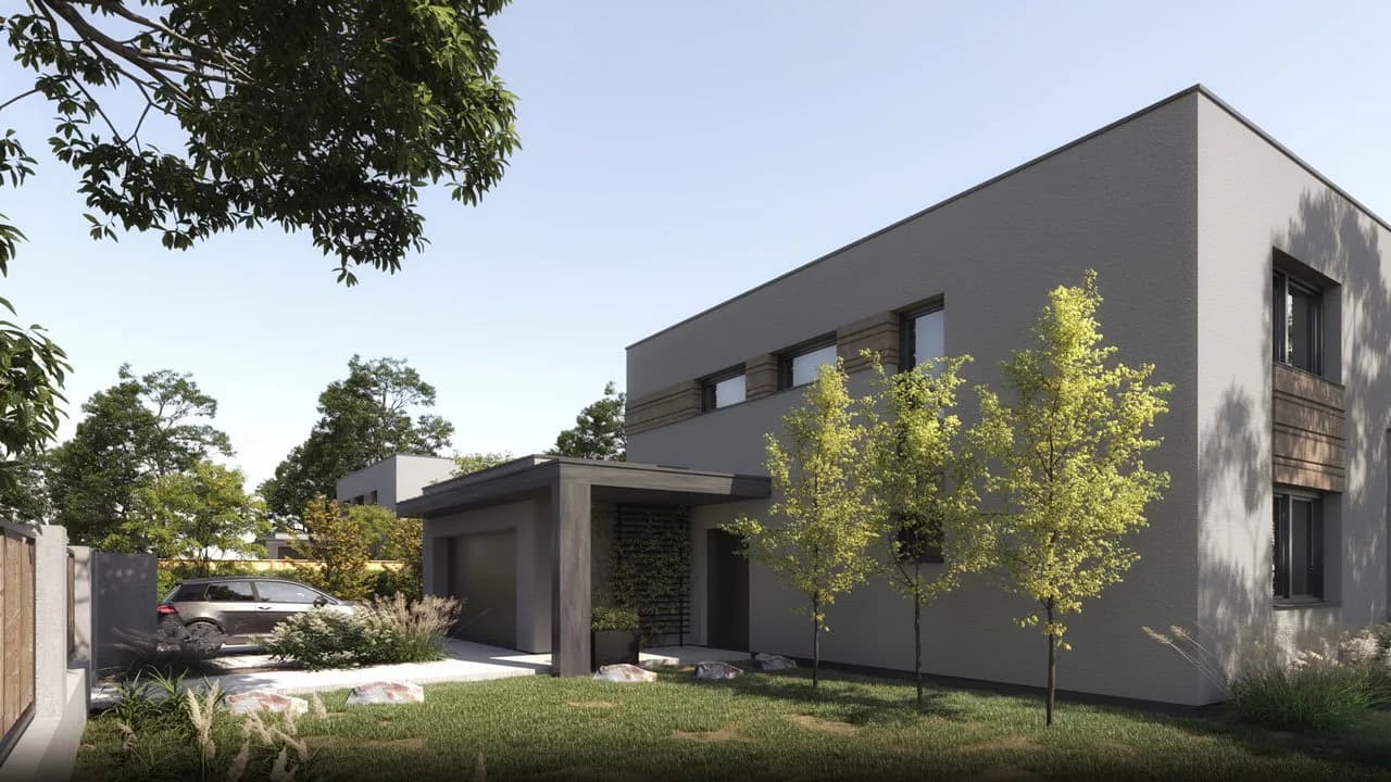 Studie RD Patrový dům — vizualizace